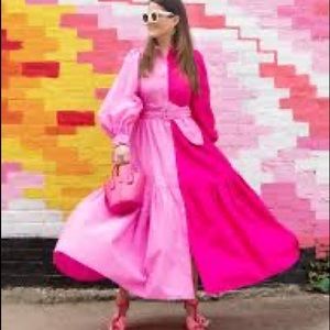 Christopher John Rogers x Target Two Tone Pink Belted Dress Sz 8 NWT